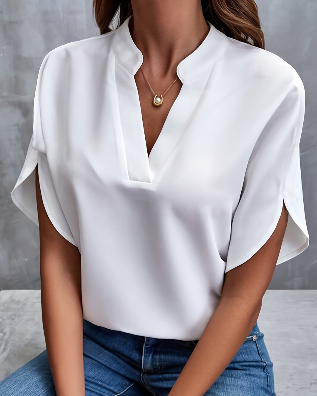 Diana V-Neck Blouse | Lightweight, Versatile Design for Women