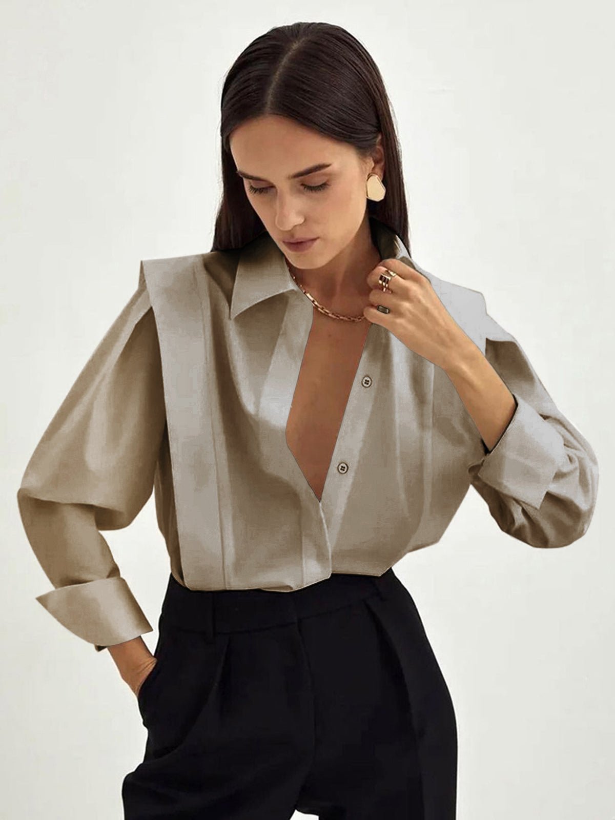 Cora Women's Blouse | Long Sleeve, Easy-Care Polyester, Straight Fit 9