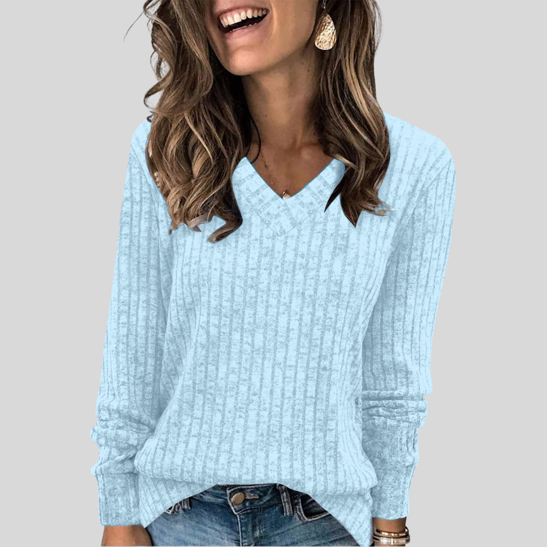 Dara Long Sleeve Top | V-Neck, Relaxed Fit 12