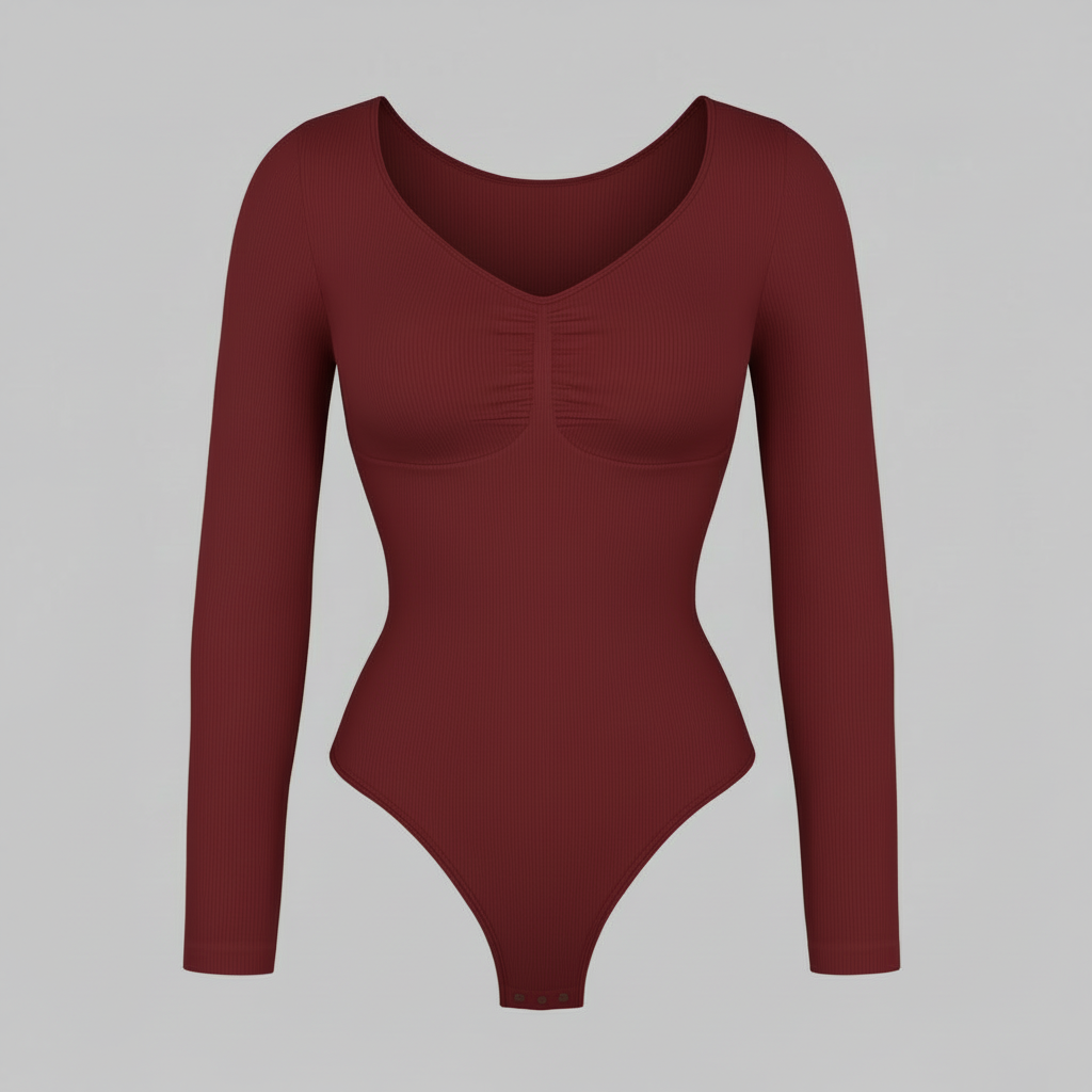 Long Sleeve Gathered Bodysuit | Women's Fashion Top