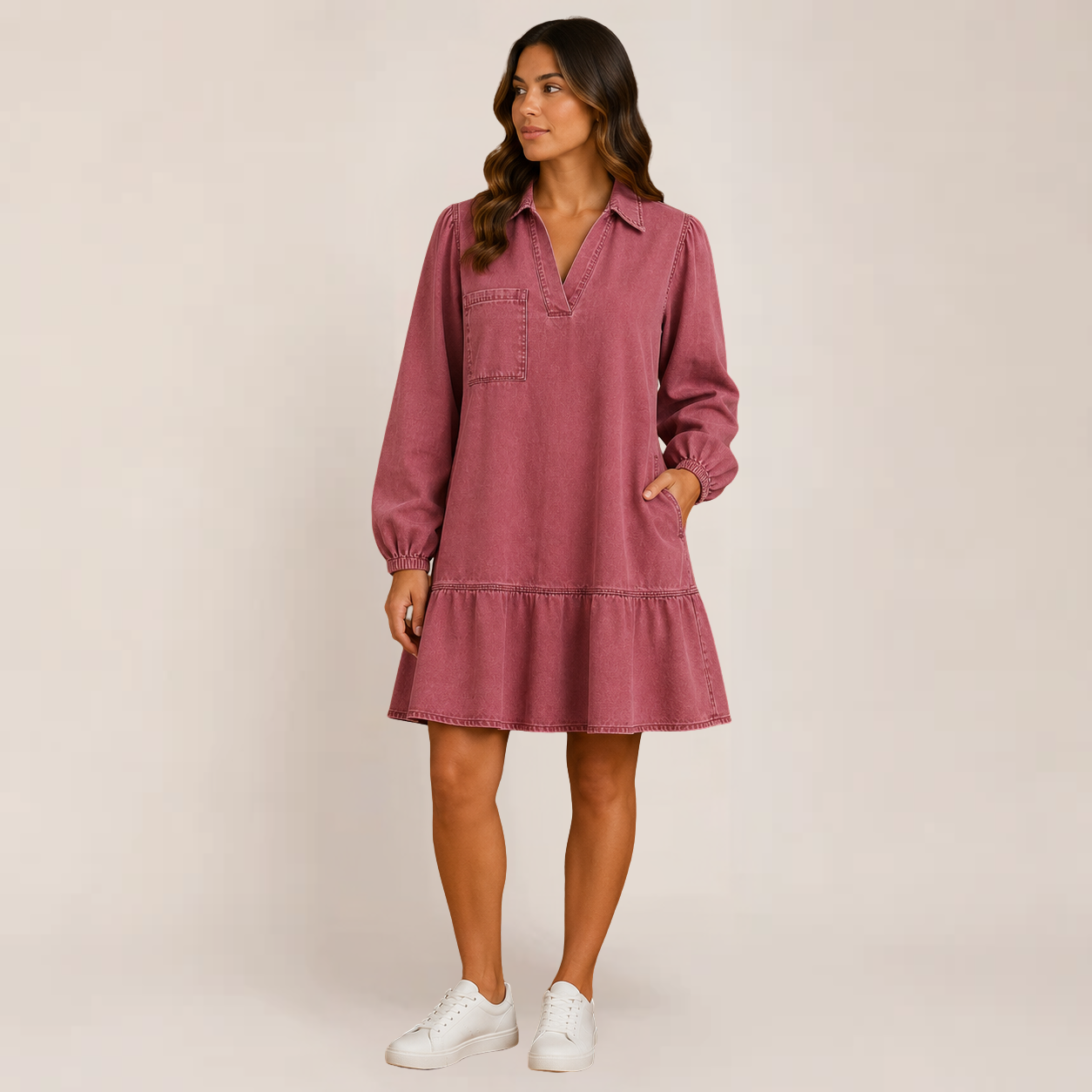Ravine Babydoll Dress | Relaxed V-Neck Denim, Flattering Summer Style