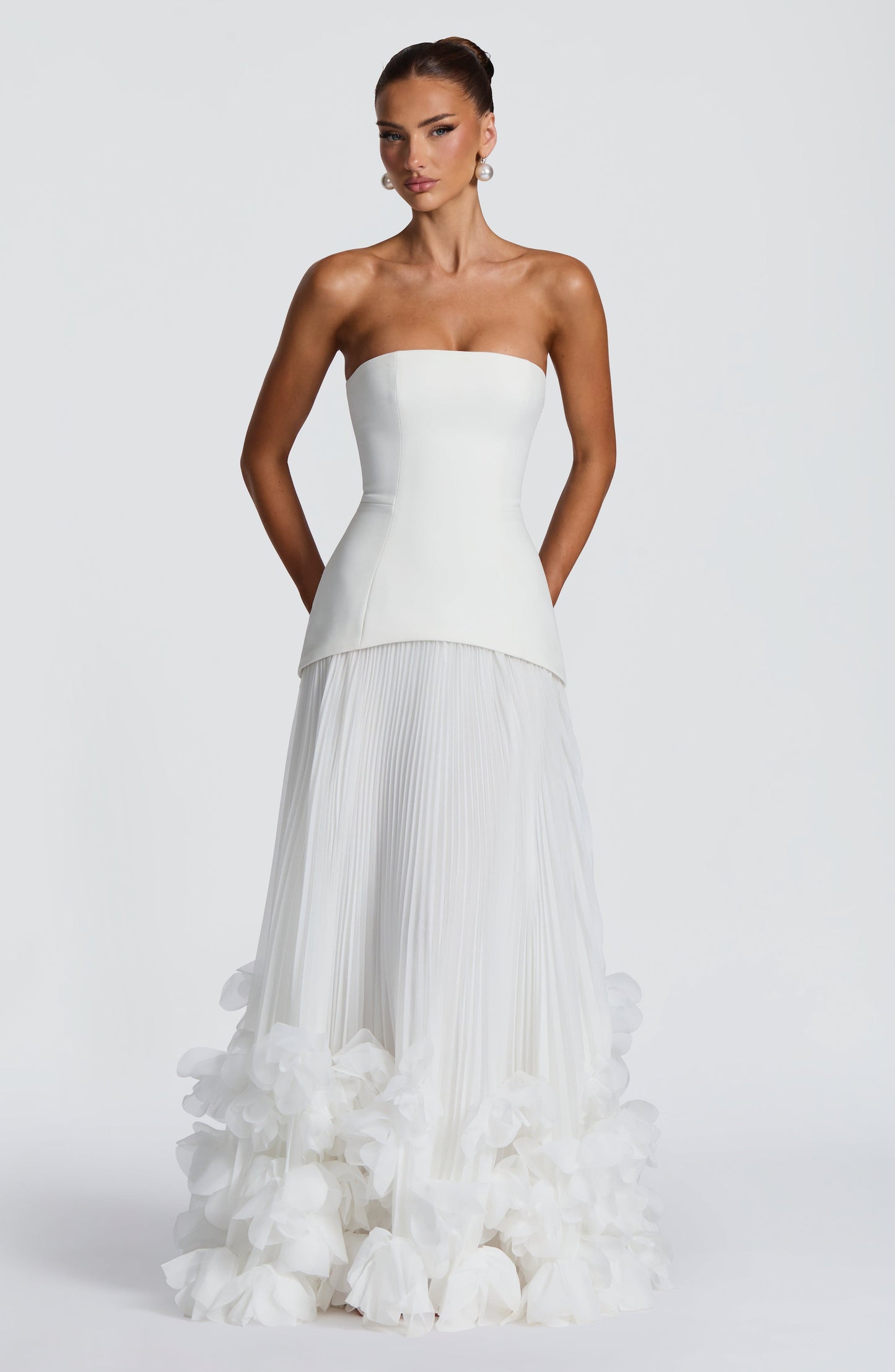 Seraphina Wedding Gown | Strapless, Floral Appliqués, Ivory 8