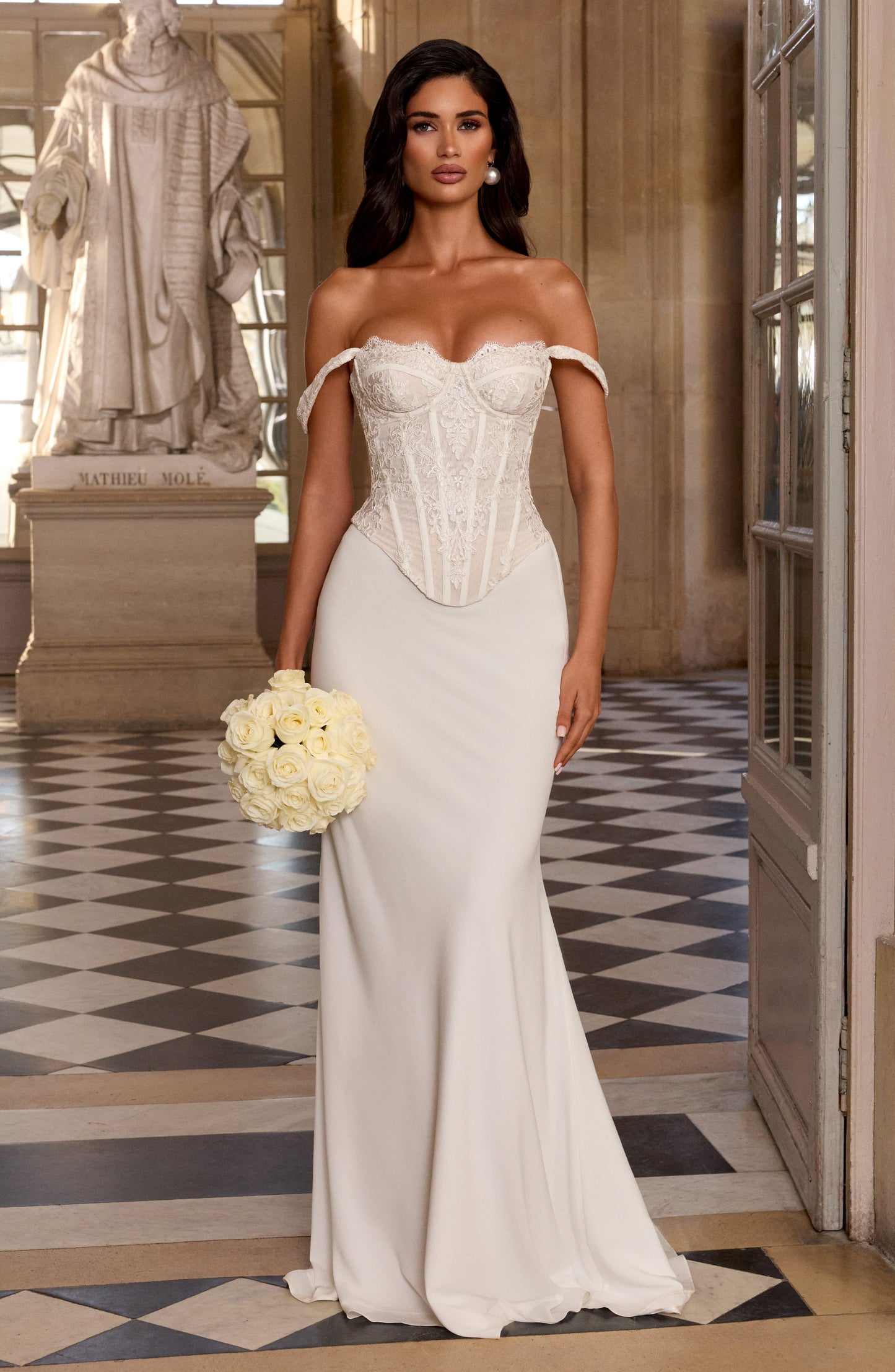 Tansy Bridal Corset Top | Ivory Lace with Scalloped Detailing 8