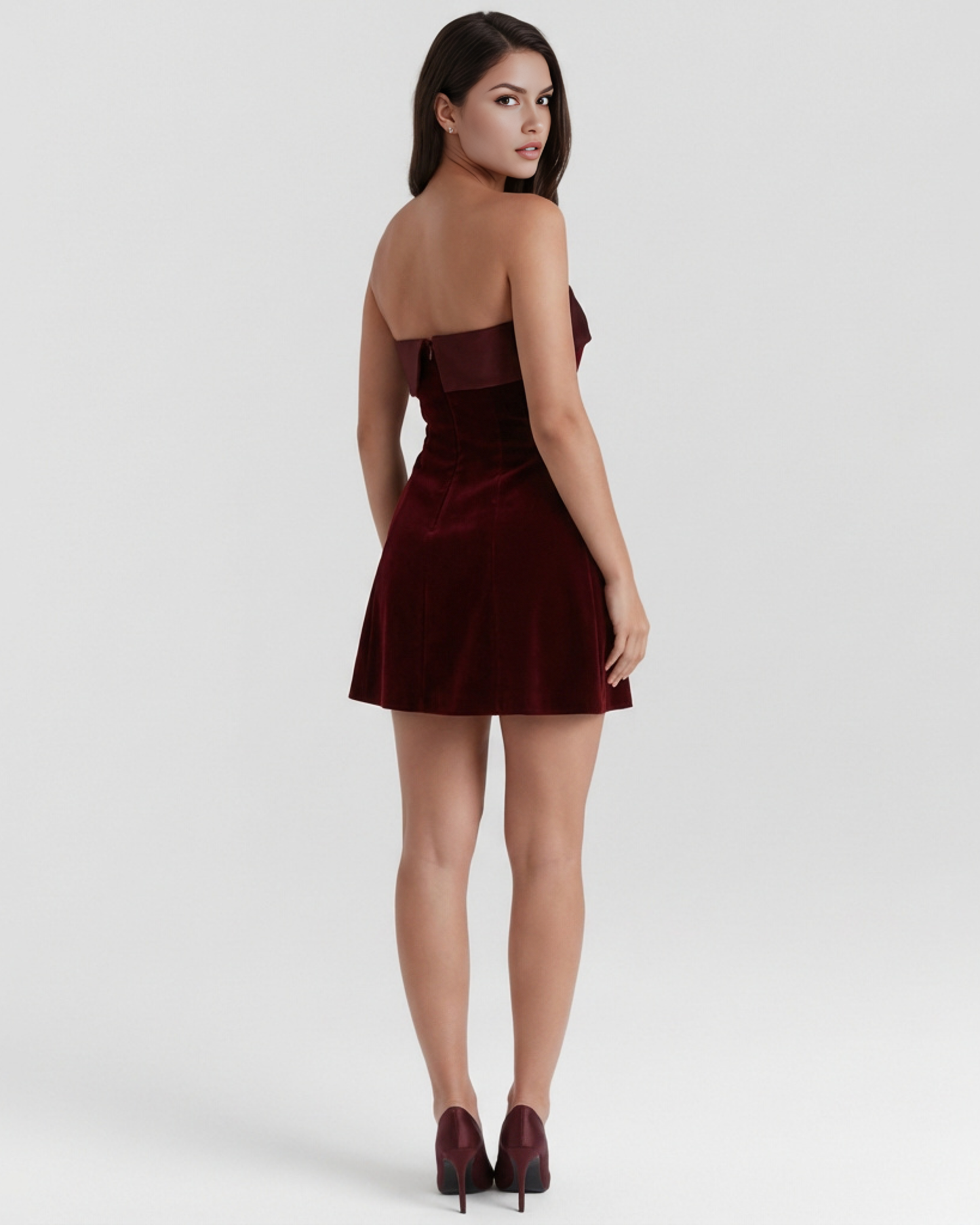 Vera Mini Dress | Velvet-Feel, Strapless Cocktail Dress 7