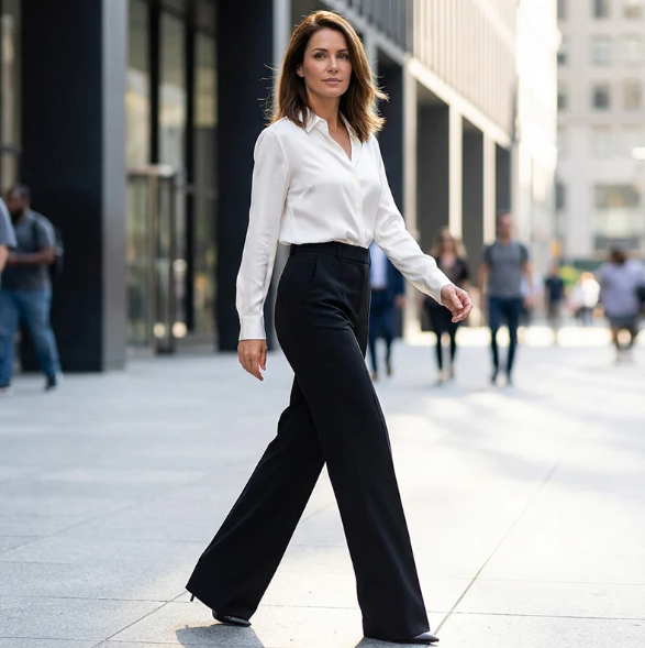 Wina Women's Trousers | High-Waisted, Tailored Polyester 8