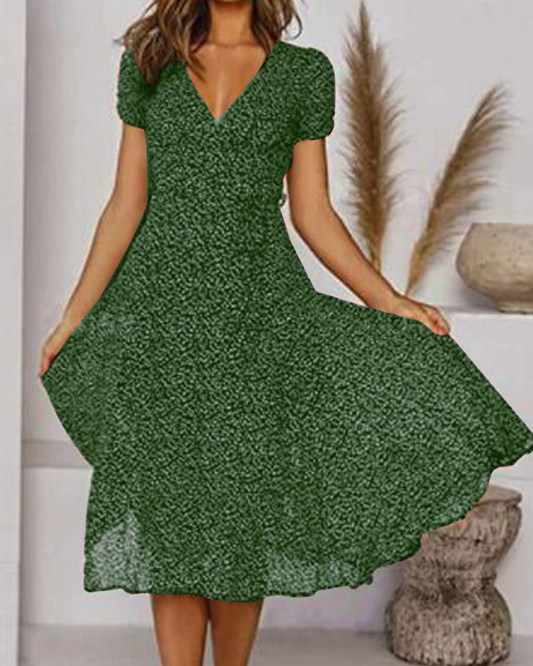 Elysia Women's Dress | Elegant V-Neck, Flattering A-Line Summer Style