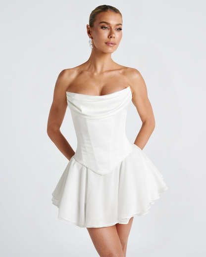 Calia Corset Top | Luxe Satin, Strapless Design