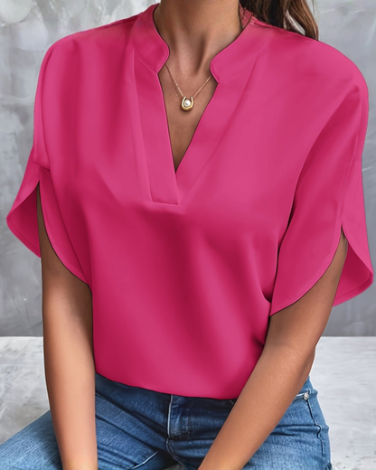 Diana V-Neck Blouse | Lightweight, Versatile Design for Women