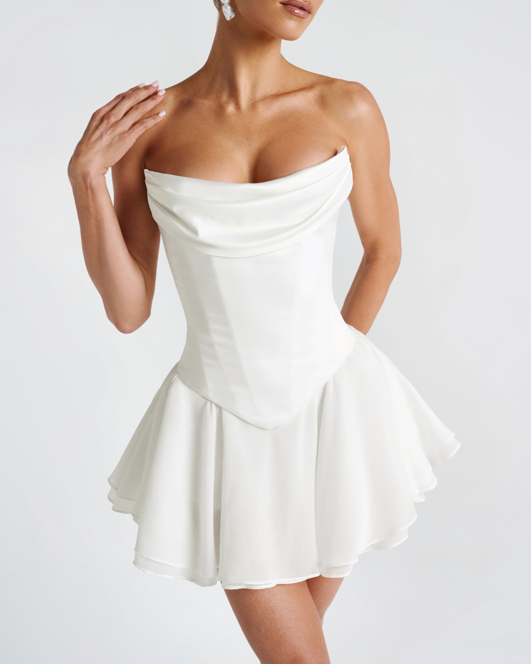 Calia Corset Top | Luxe Satin, Strapless Design