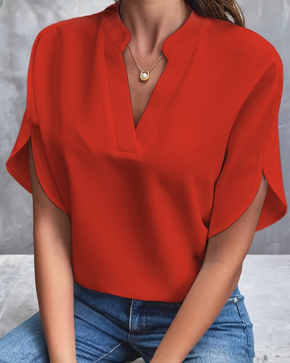 Diana V-Neck Blouse | Lightweight, Versatile Design for Women