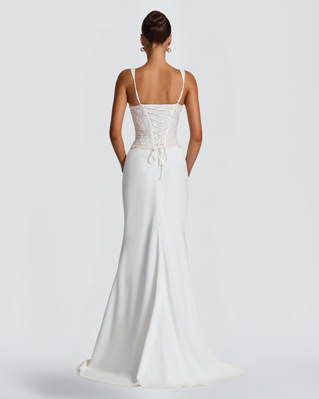 Tansy Bridal Corset Top | Ivory Lace with Scalloped Detailing