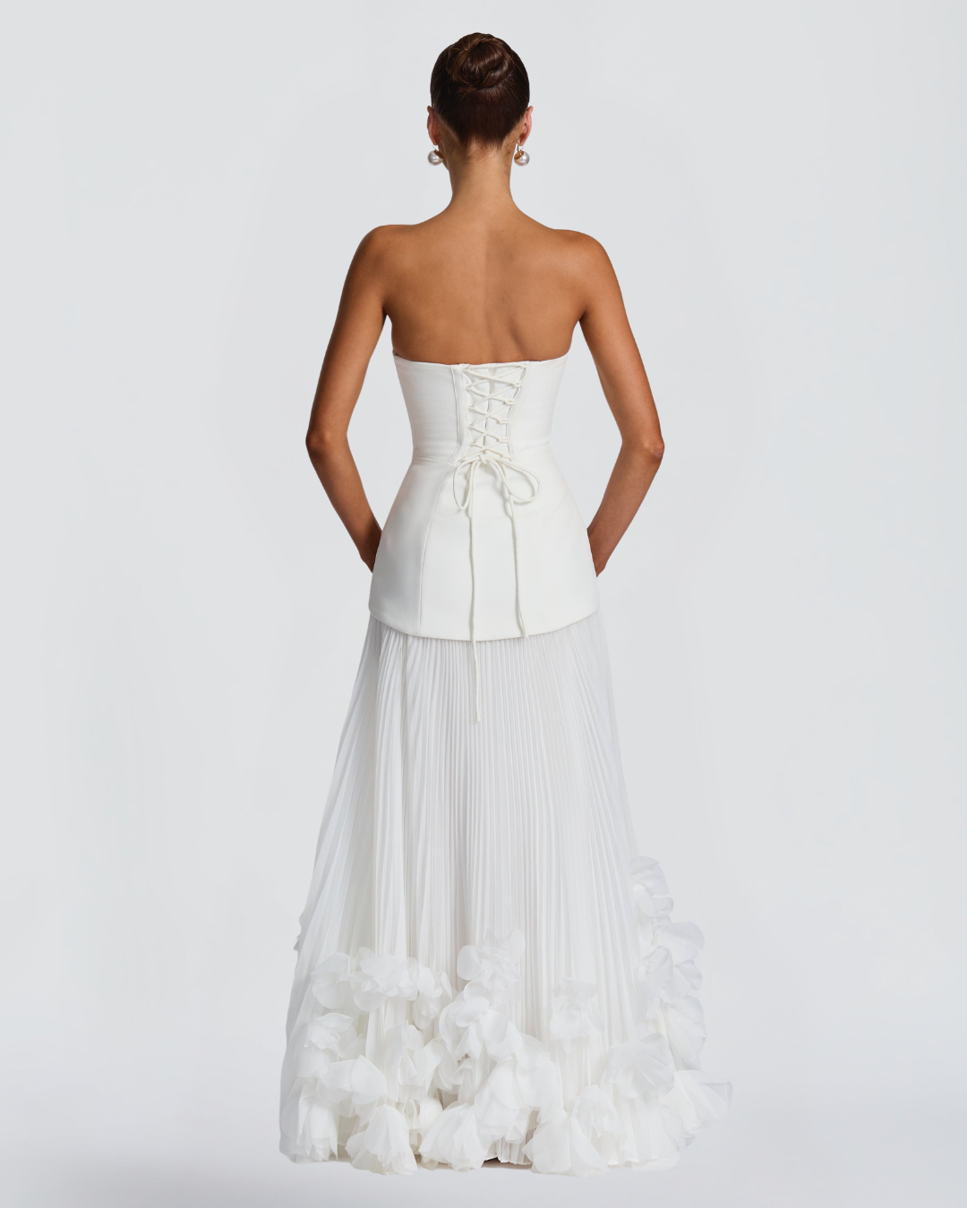 Seraphina Wedding Gown | Strapless, Floral Appliqués, Ivory