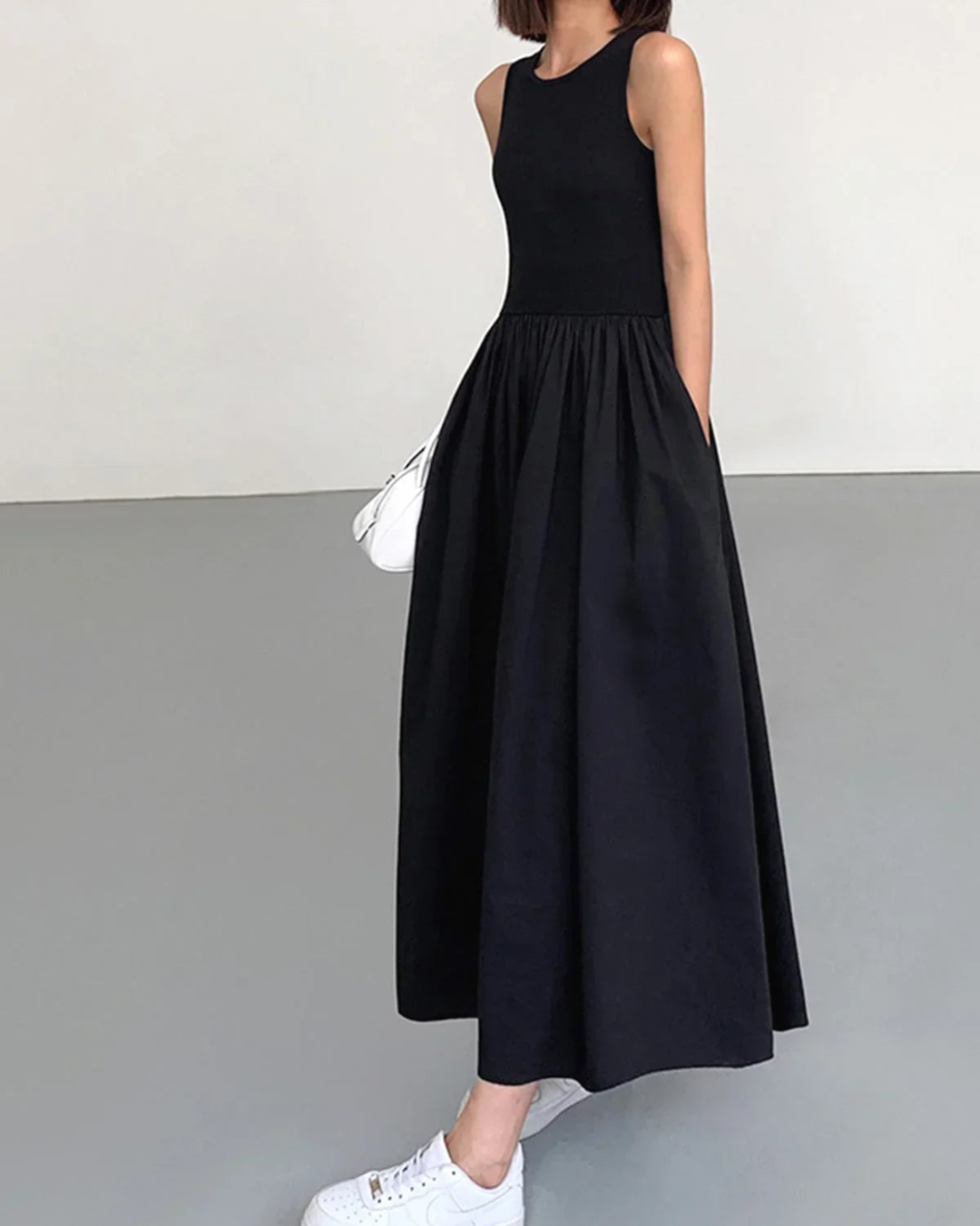 Soleil Women's Dress | Sleeveless, Soft Fabric, Gathered Skirt