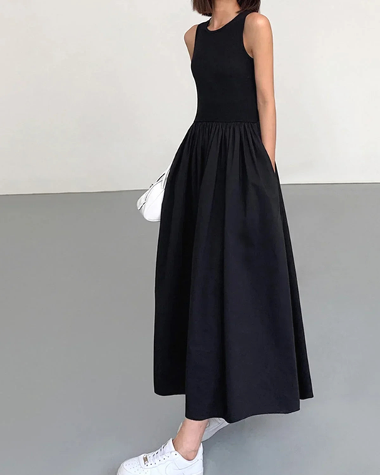 Soleil Women's Dress | Sleeveless, Soft Fabric, Gathered Skirt