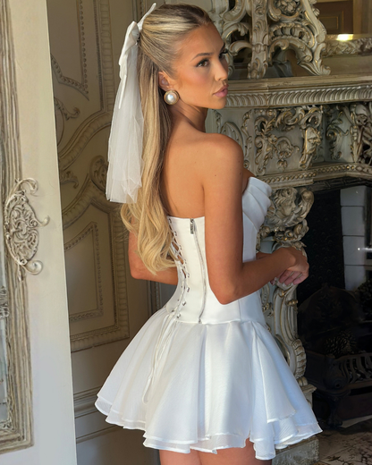 Calia Corset Top | Luxe Satin, Strapless Design