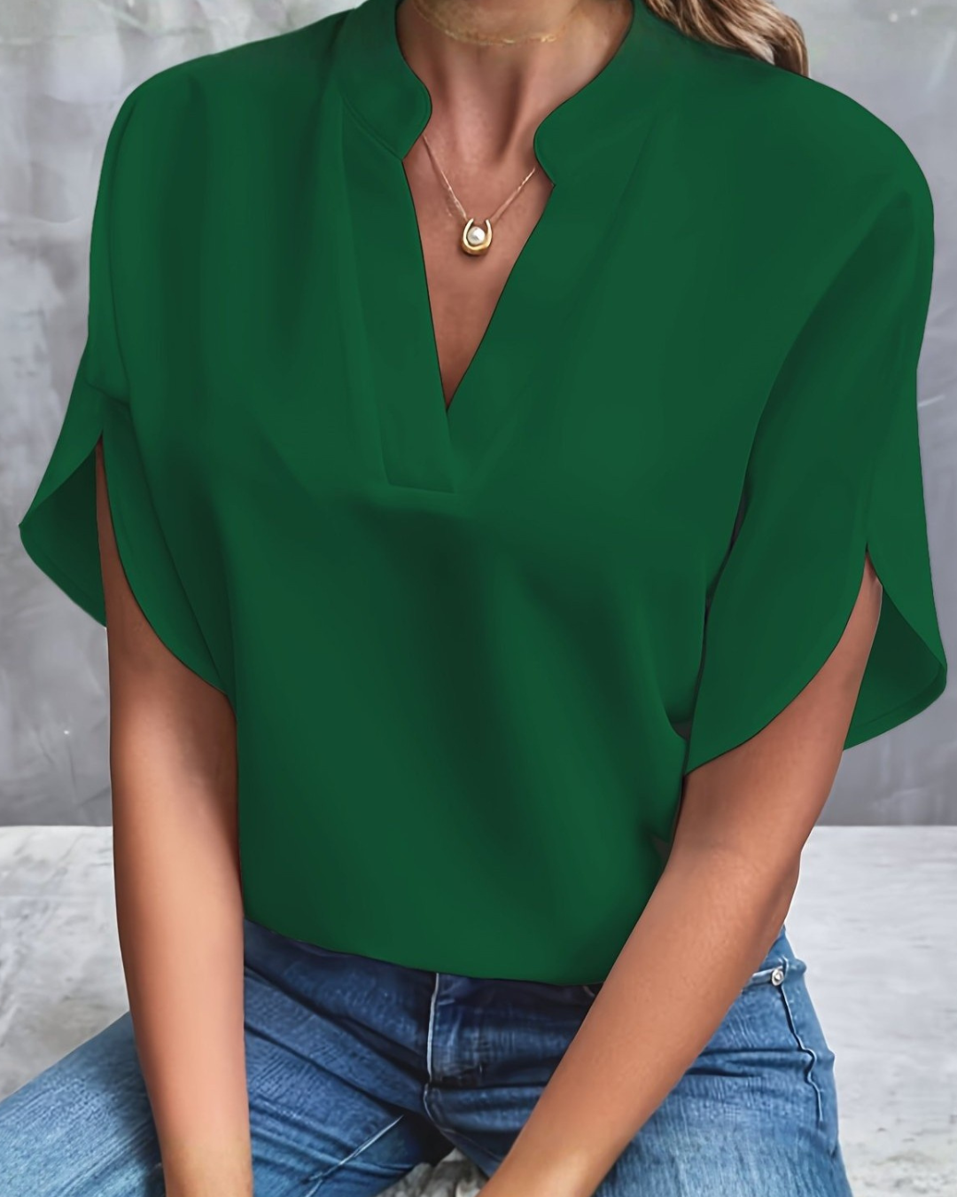 Diana V-Neck Blouse | Lightweight, Versatile Design for Women