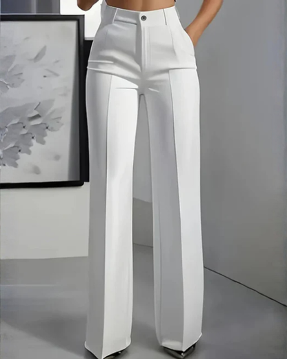 Wina Women's Trousers | High-Waisted, Tailored Polyester