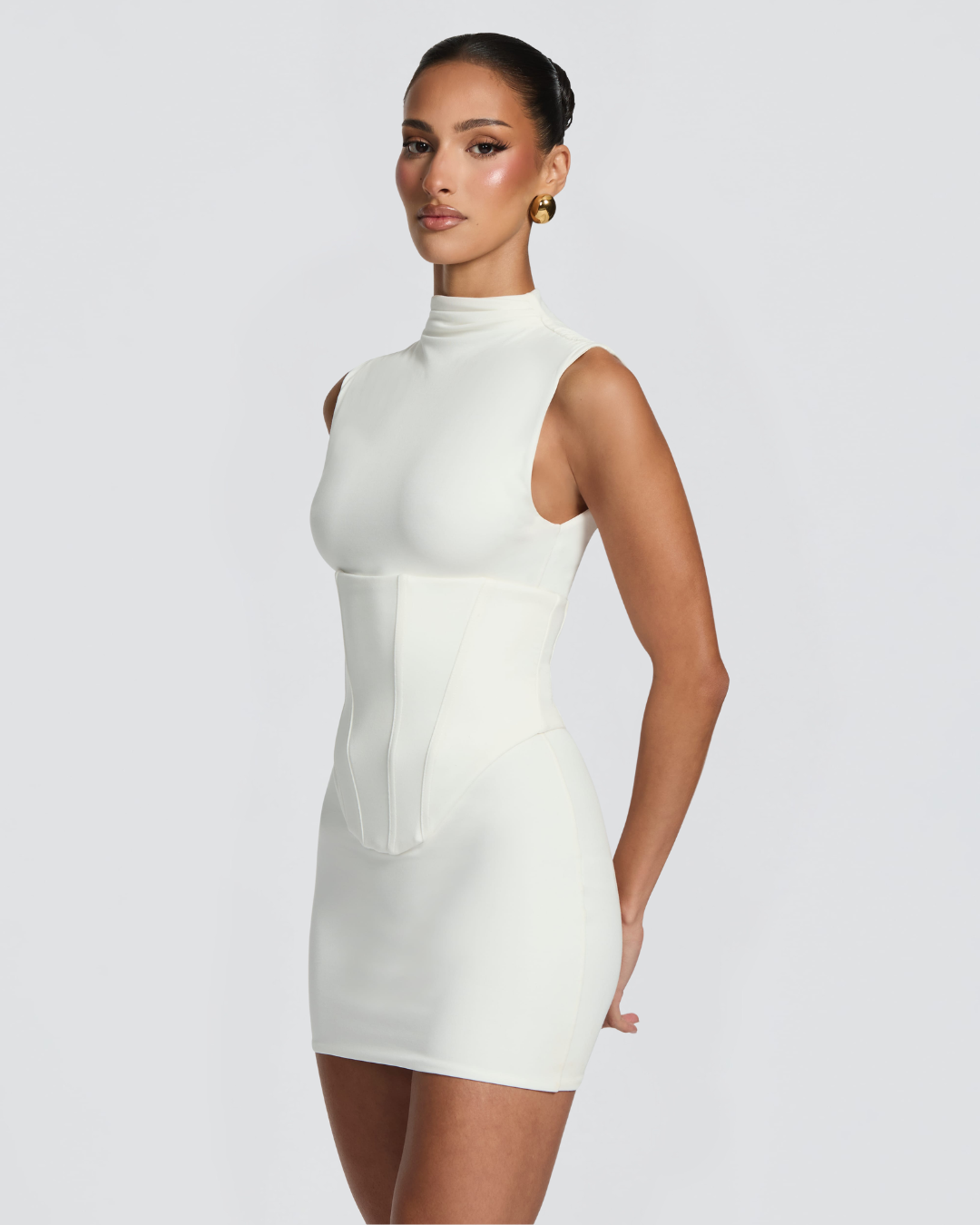 Soleil Mini Dress | Soft Modal Jersey, Elegant Body-Hugging Fit