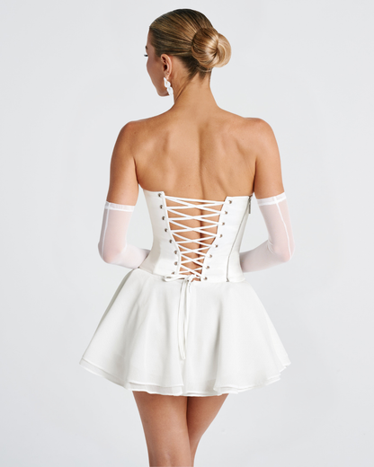 Calia Corset Top | Luxe Satin, Strapless Design