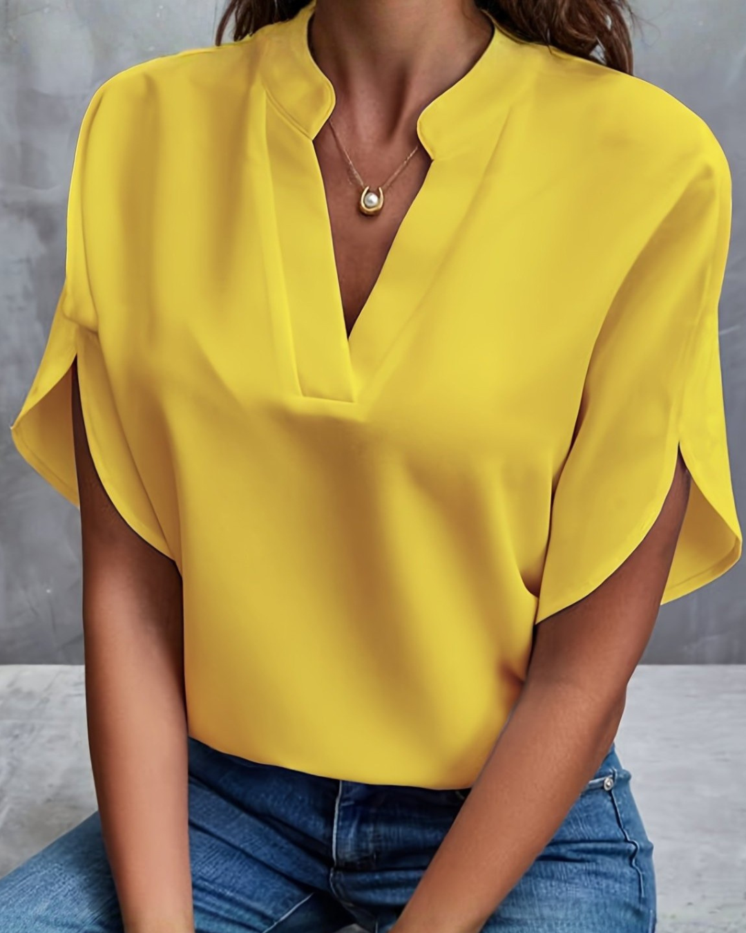 Diana V-Neck Blouse | Lightweight, Versatile Design for Women