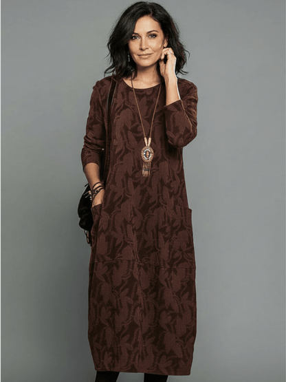 Alyssa Midi Dress | Relaxed Fit, Textured with Pockets, Available in Plus Sizes 2