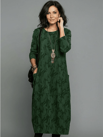 Alyssa Midi Dress | Relaxed Fit, Textured with Pockets, Available in Plus Sizes 4