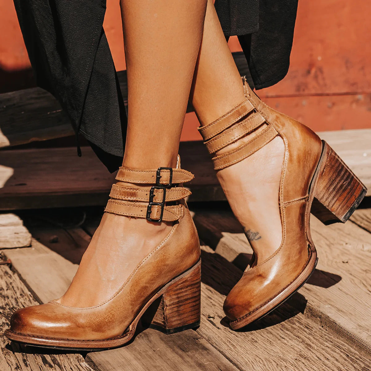 Aubrey Ankle Shoes | Durable Faux Leather, Block Heel 0