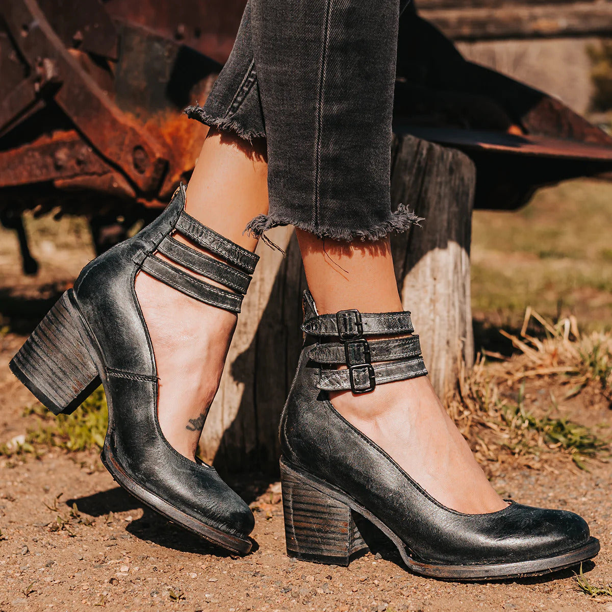 Aubrey Ankle Shoes | Durable Faux Leather, Block Heel 2