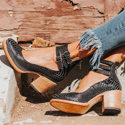 Aubrey Ankle Shoes | Durable Faux Leather, Block Heel 8