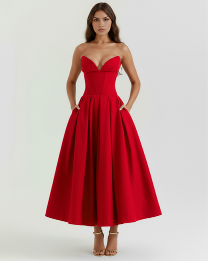 Ava Cocktail Dress | Sculpted Bodice, Voluminous Skirt, Soft Fabric 2
