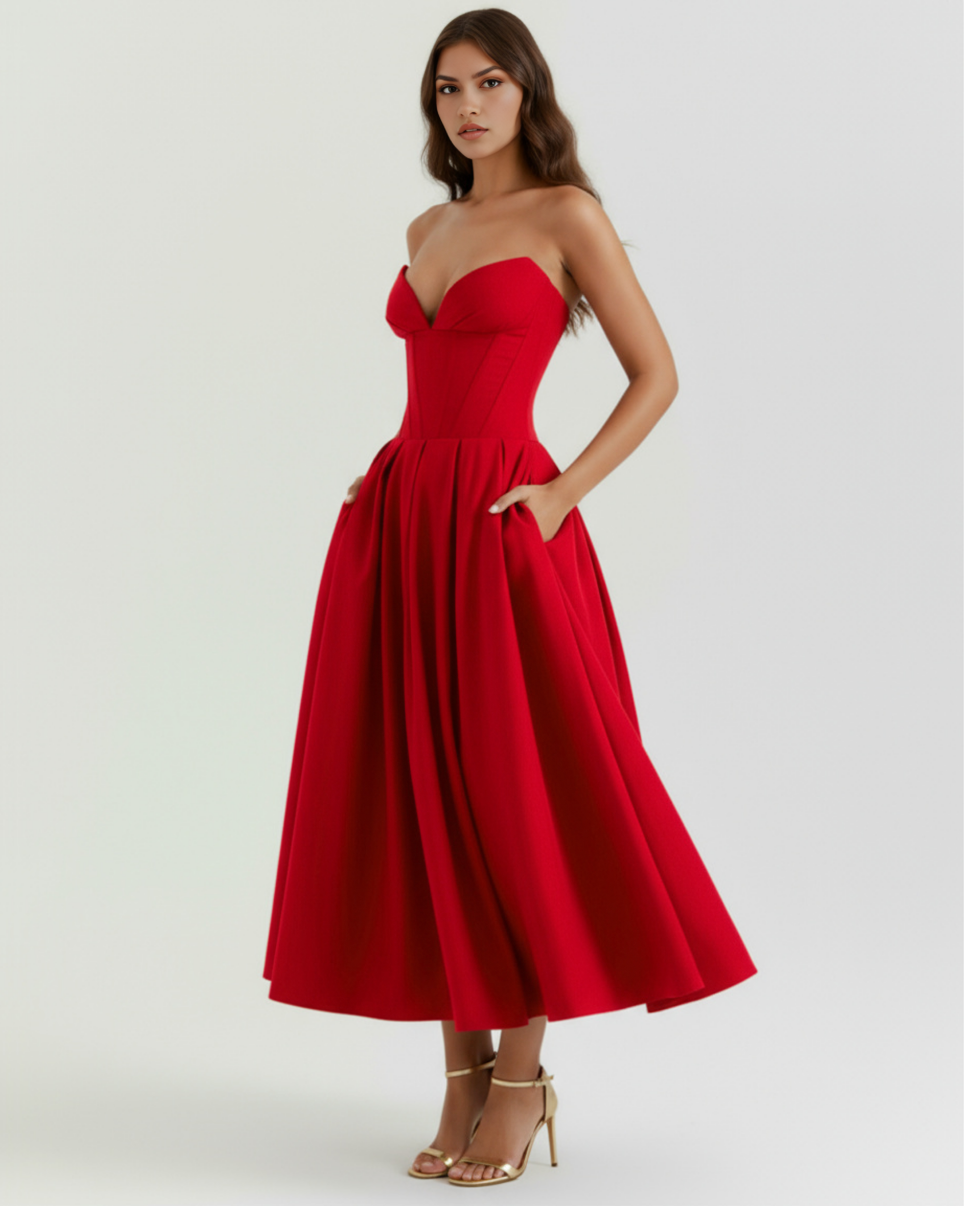 Ava Cocktail Dress | Sculpted Bodice, Voluminous Skirt, Soft Fabric 4
