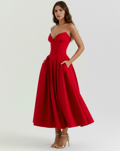 Ava Cocktail Dress | Sculpted Bodice, Voluminous Skirt, Soft Fabric 4