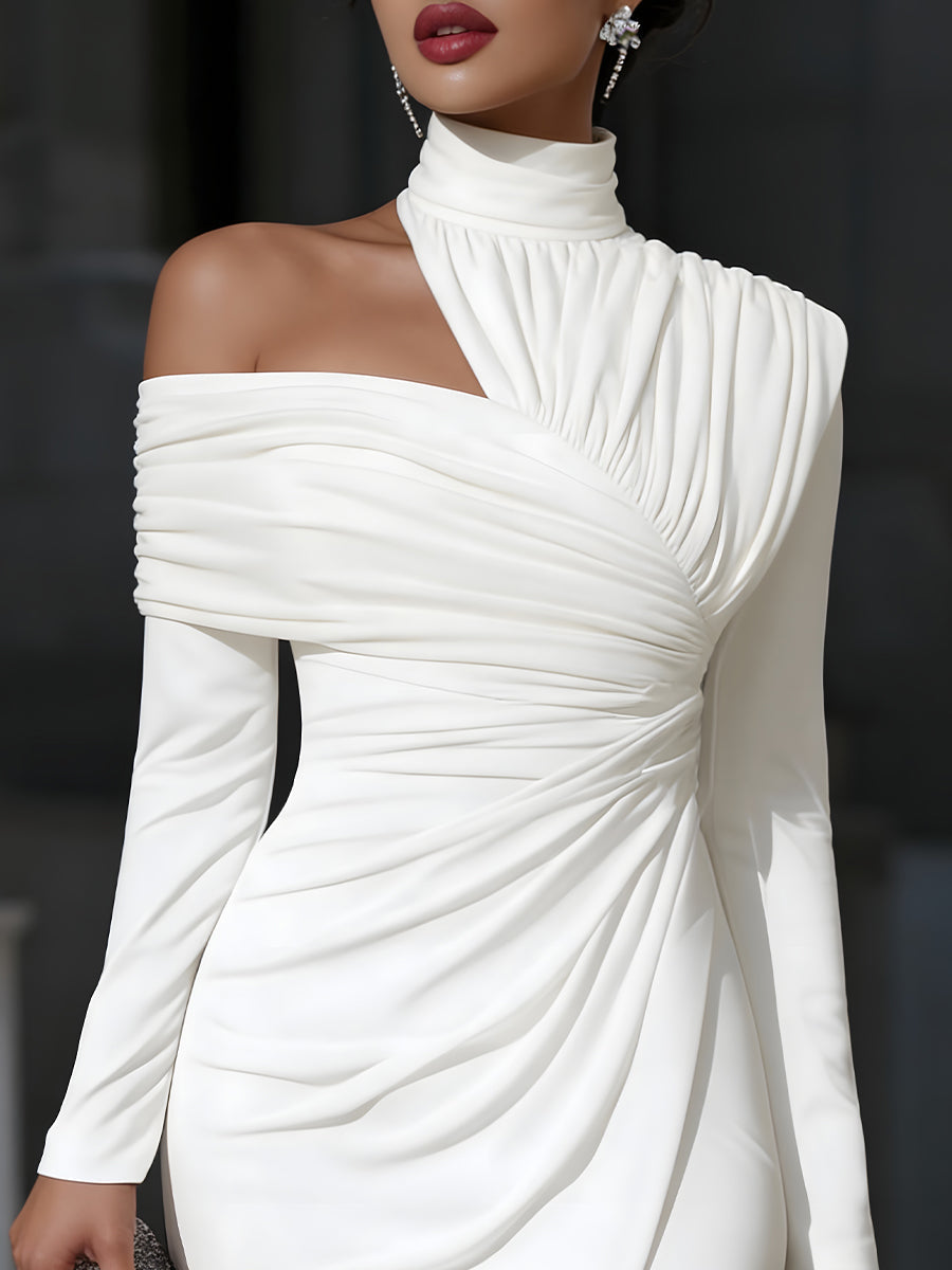 Ava Evening Gown | Asymmetric Draped, High-Neck Design for Formal Events 1
