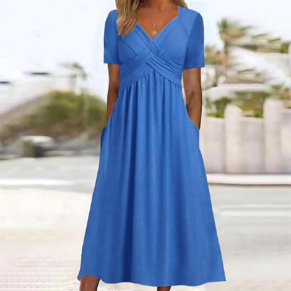 Ava Midi Dress | V-Neck, A-Line Silhouette 4