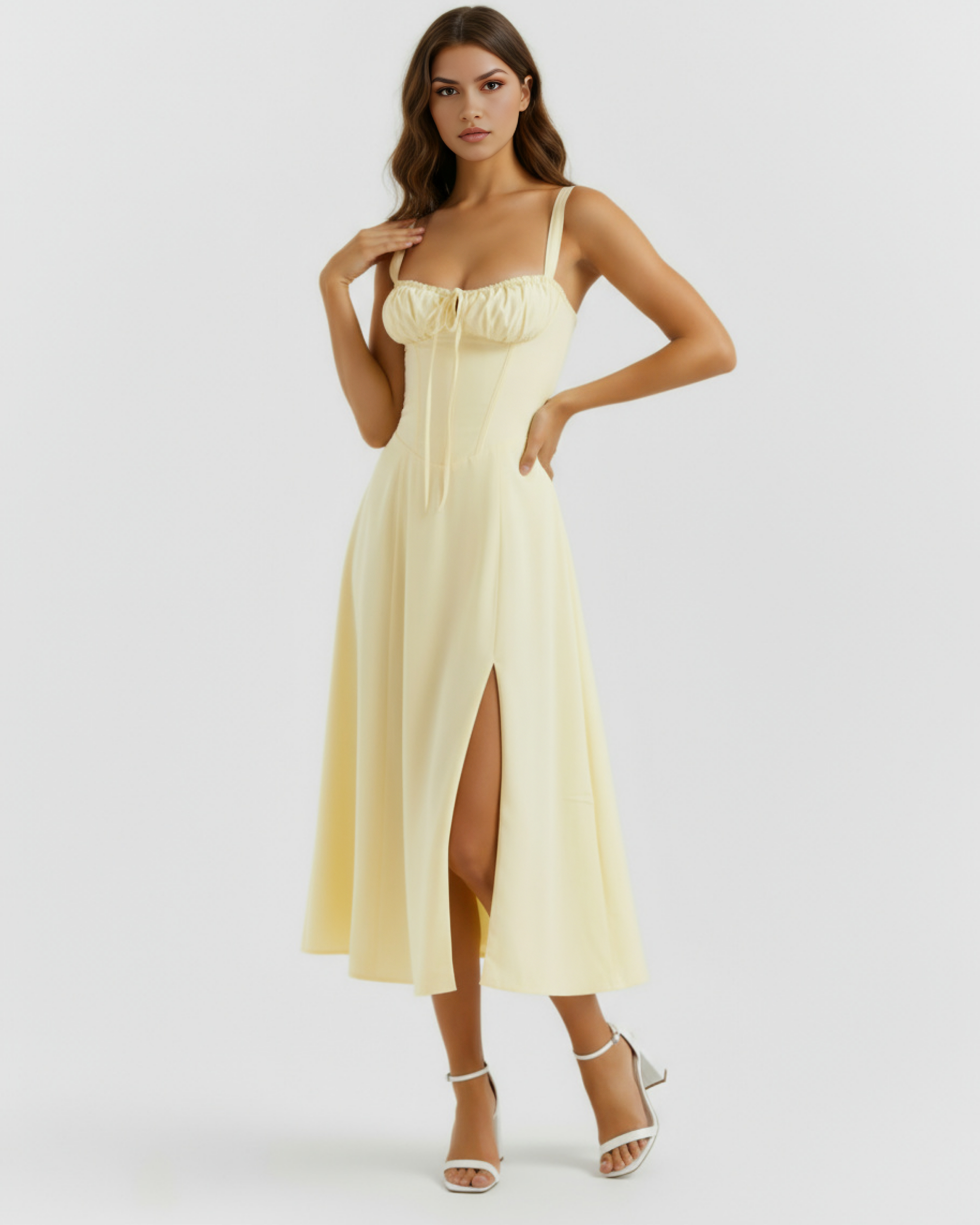 Ava Summer Dress | Stretch Cotton, Corseted Bodice, Lace-Up Back 3
