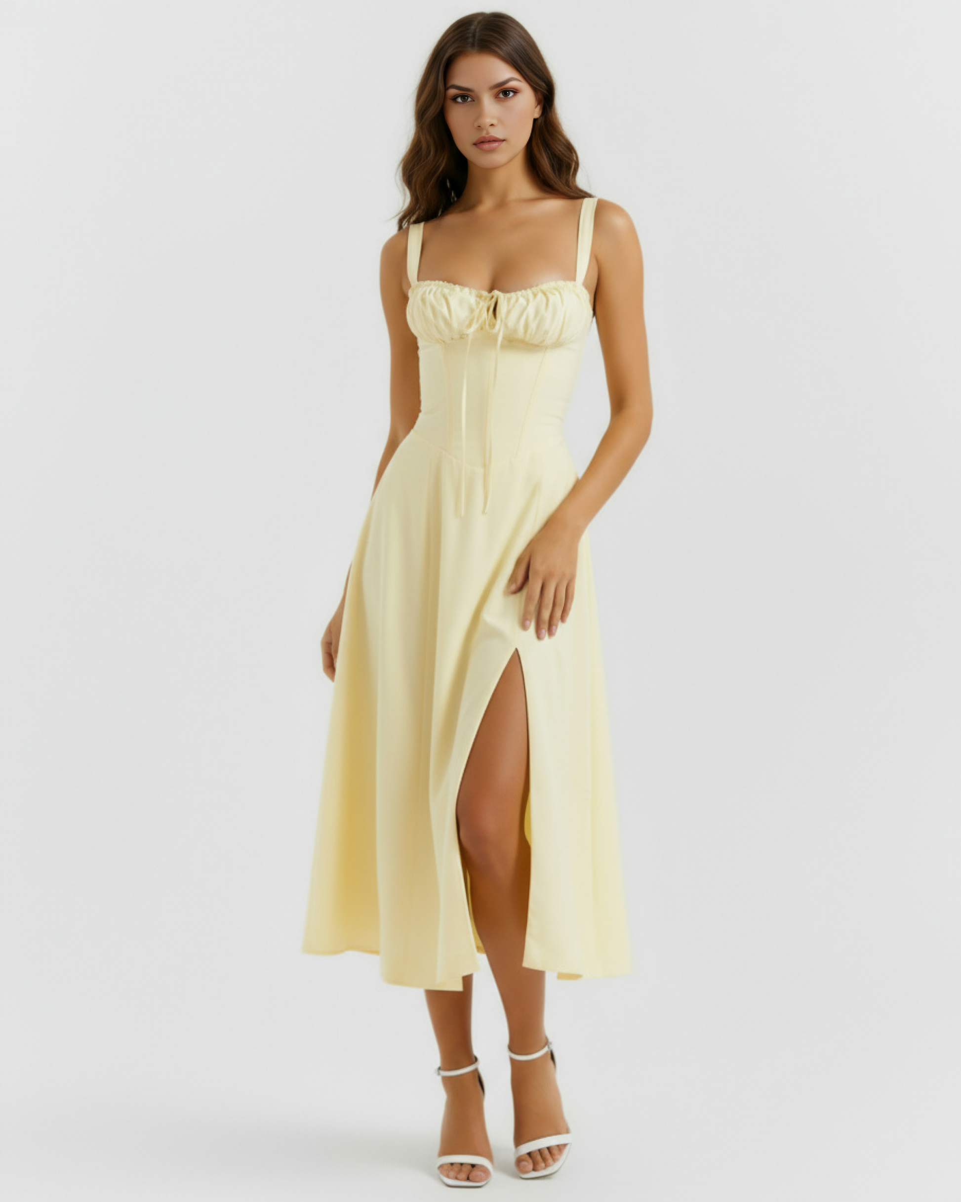 Ava Summer Dress | Stretch Cotton, Corseted Bodice, Lace-Up Back 5