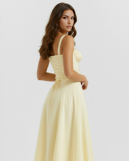 Ava Summer Dress | Stretch Cotton, Corseted Bodice, Lace-Up Back 6