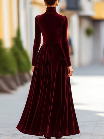Bella Maxi Dress | Long Sleeve, Burgundy Velvet 3