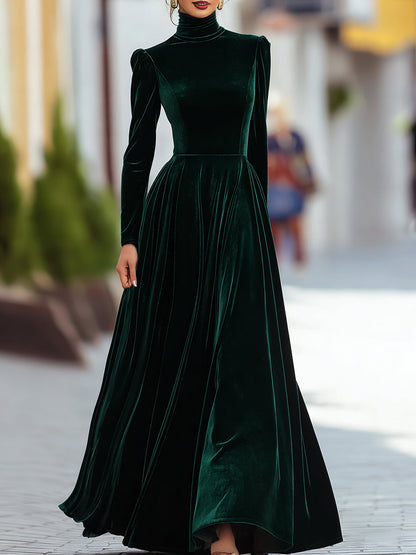 Bella Maxi Dress | Long Sleeve, Burgundy Velvet 4