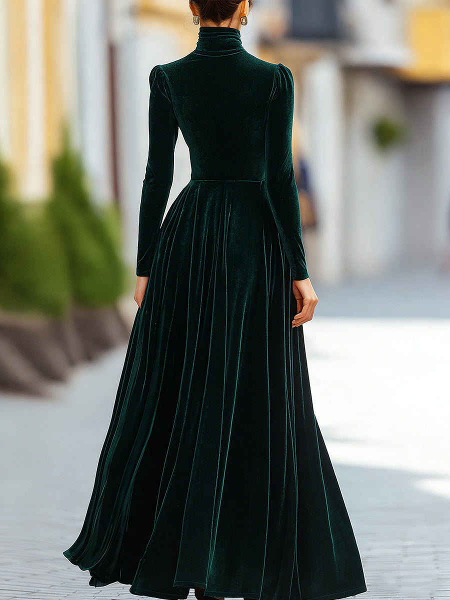 Bella Maxi Dress | Long Sleeve, Burgundy Velvet 5