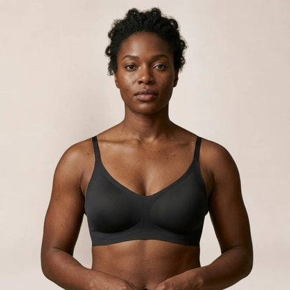 Bella Seamless Bra | Elegant V-Neck, Laser-Cut Design