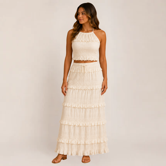 Ava Maxi Dress | Boho Halter Neck, Flowy Black Summer Dress for Weddings