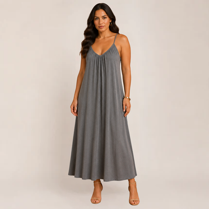 Brittany Maxi Dress | Flowy White Sleeveless Cami for Women