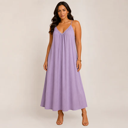 Brittany Maxi Dress | Flowy White Sleeveless Cami for Women