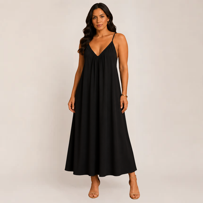 Brittany Maxi Dress | Flowy White Sleeveless Cami for Women