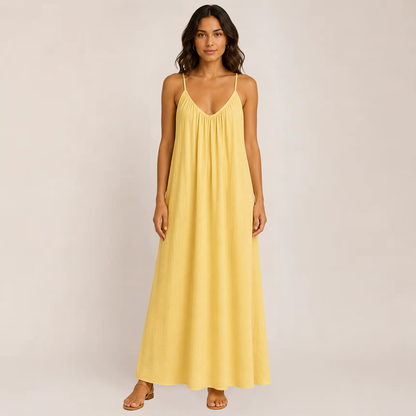 Brittany Maxi Dress | Flowy White Sleeveless Cami for Women