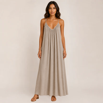 Brittany Maxi Dress | Flowy White Sleeveless Cami for Women