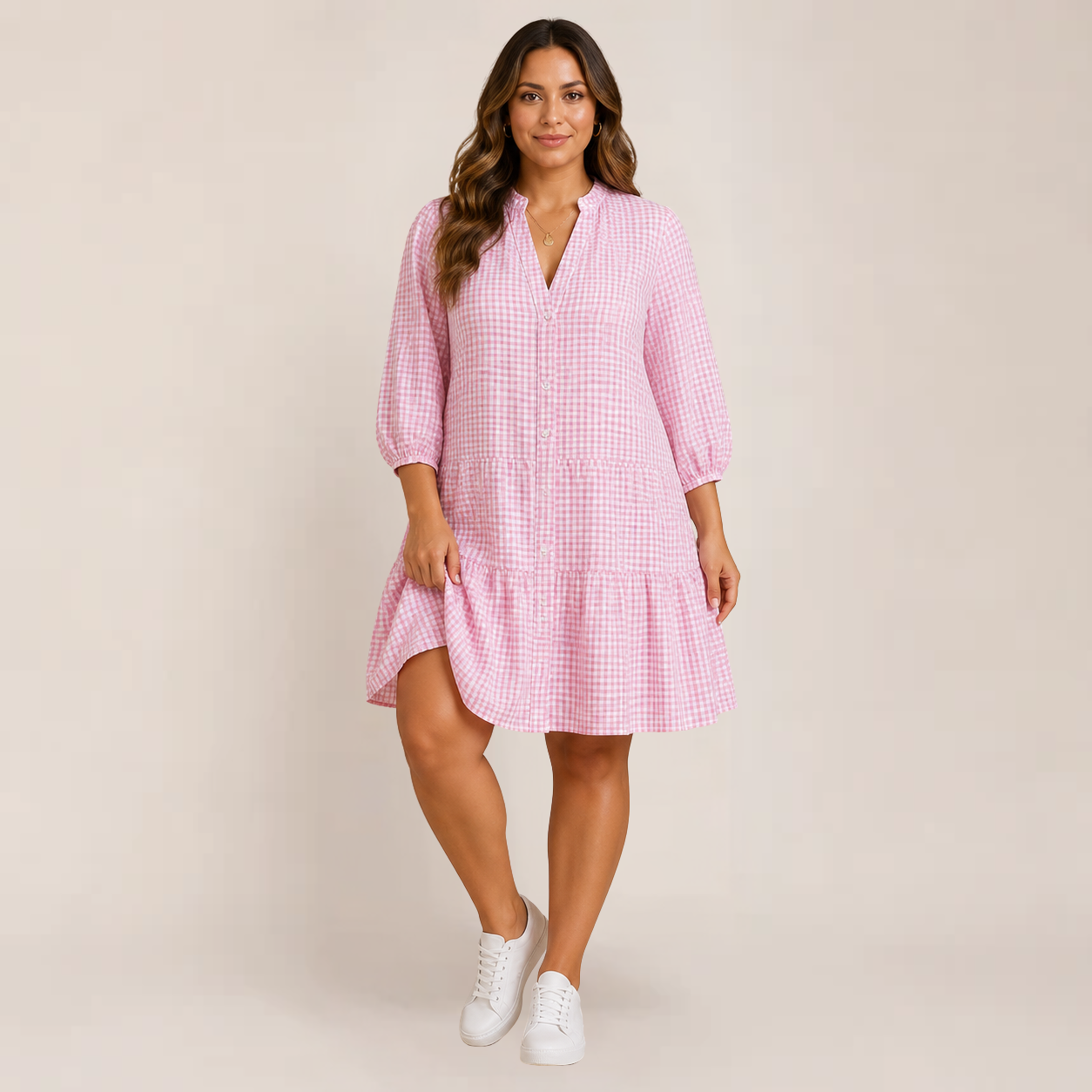Garnet Mini Dress | Button Front, Ruffle Hem, Available in Black