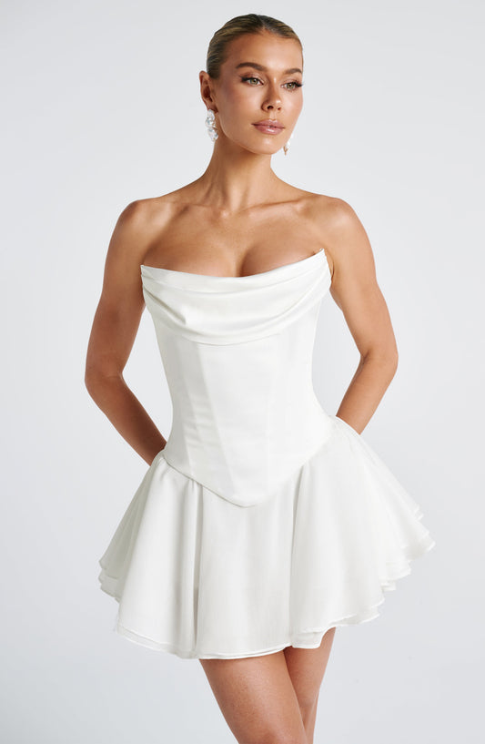 Calia Corset Top | Luxe Satin, Strapless Design 0