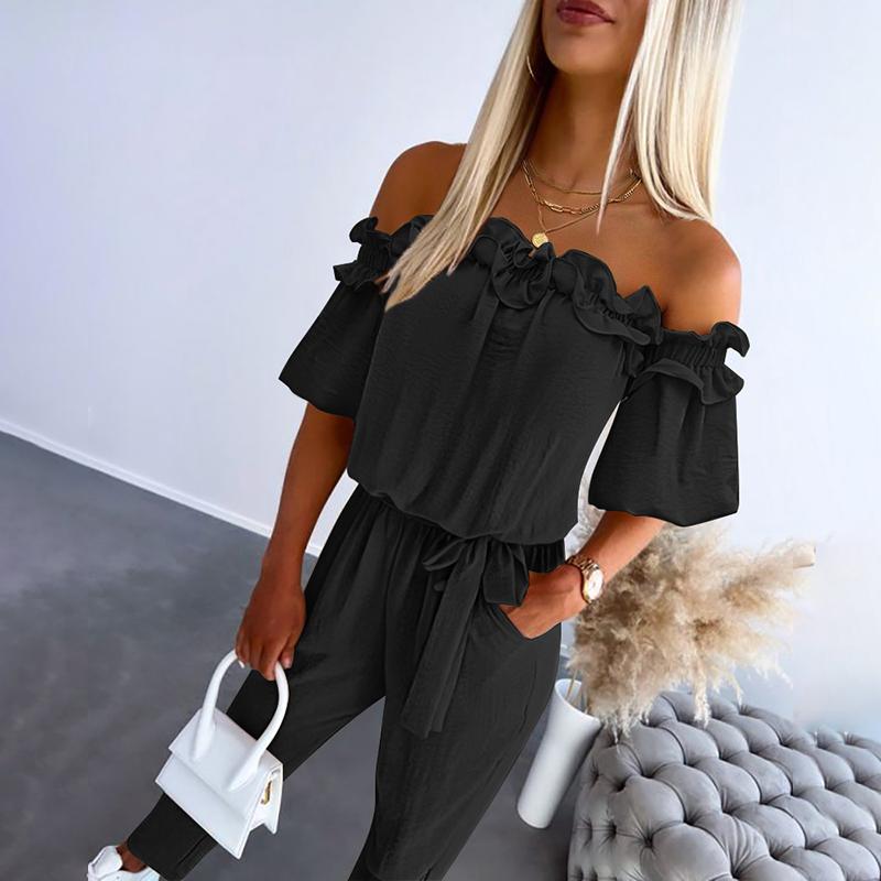 Cami Jumpsuit | Off-Shoulder, Flirty Frill Design 1